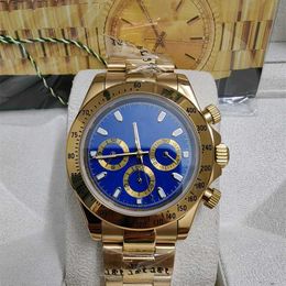 Uurwerk Rolaxes horloge Clean L 116520 Met originele doos 40 mm 116523 116503 116509 116519 Saffier 18K geel goud Geen chronograaf Mechanische automatische horloges 2023