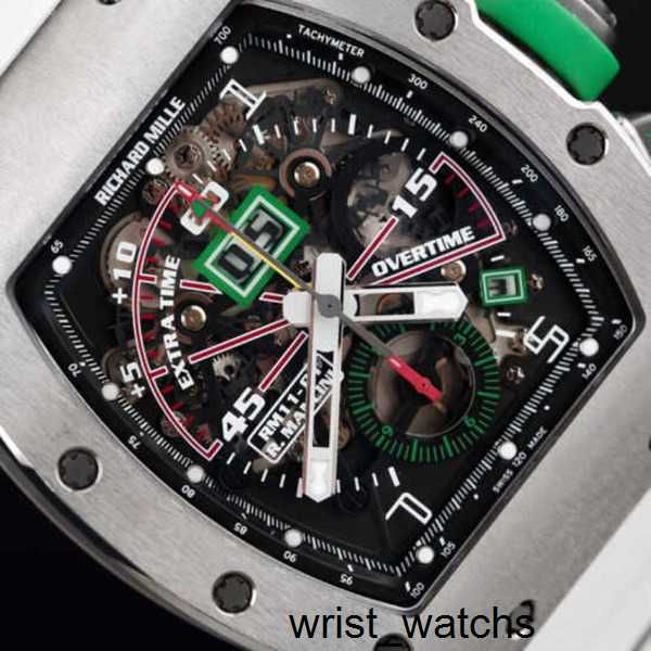 Reloj con movimiento Reloj de pulsera RM Reloj de pulsera Richardsmille Rm11-01 Mancini Edición limitada Cronómetro de juego de pelota único Titanio RM1101