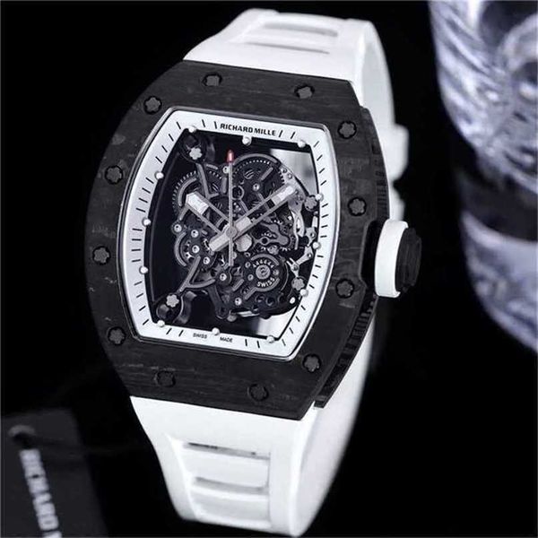 Relojes de movimiento Richardmille Top Lithe Reloj de pulsera Swiss Famous Watch Chad Watch Rm055 Automatic Mechanical Trend Ceramic Reloj para hombre QRM4MG