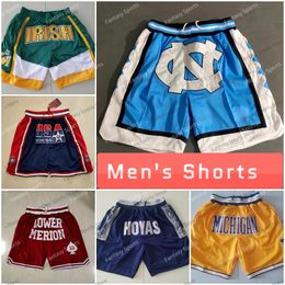 Film Basketball Shorts 33 Moon Michigan Lower Merion North Carolina 14 Will Smith USA Team Georgetown Hoyas Mens College Short Stitched Pocketed