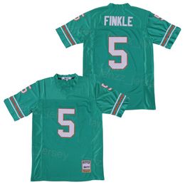 Film 5 Ray Finkle Football Jersey l'as Ventura Jim Carrey Retro Teal Green Team College Tous cousue Breathable Pure Cotton High School for Sport Fans Pullover