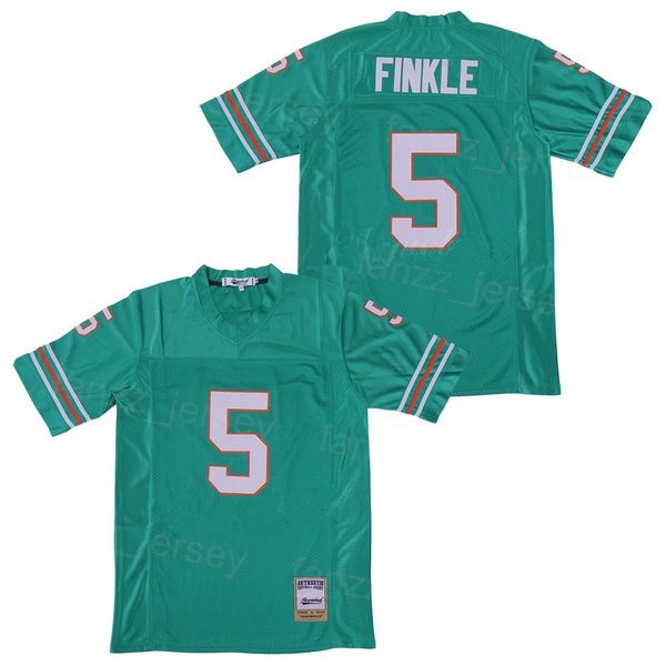 Film 5 Ray Finkle Football Jersey l'as Ventura Jim Carrey Retro Teal Green Team College Tous cousue Breathable Pure Cotton High School for Sport Fans Pullover