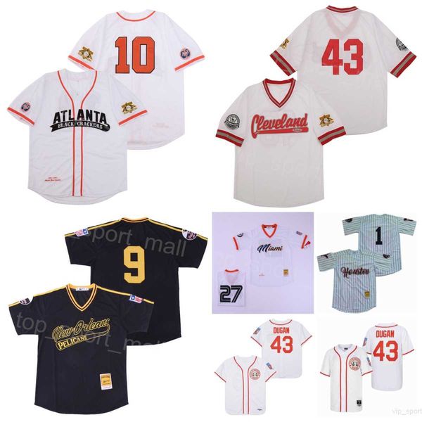 Film Baseball Black Negro League Jerseys 43 Jimmy Dugan 1 bouton vers le bas 10 Crackers Rockford Peaches Une ligue à part 1992 Base cool Couleur cousue respirante