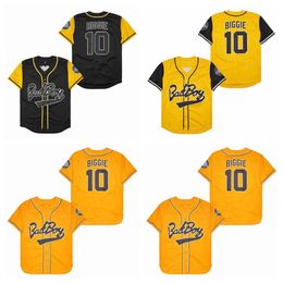 Film honkbaltruien Biggie Badboy#10 gestikte shirts honkbal jerseys hoge kwaliteit