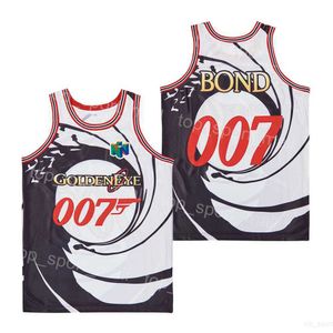 Movie Basketball 007 James Bond Jerseys Golden Eye R.I.P Sean Connery Man Black Round Round Round Round Hiphop Hiphop High School Borduursel University voor sportfans Vintage