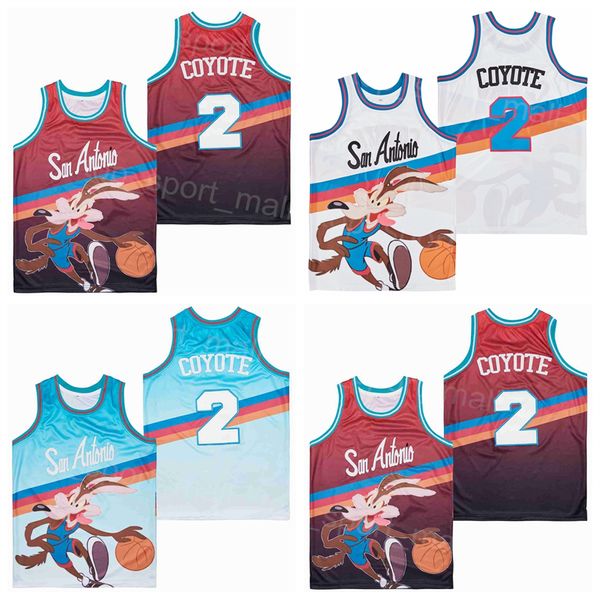 Film Basketball 2 Wile E Coyote Maillot Film X Looney Tunes Rétro Blanc Violet Sport D'équipe Pur Coton Retraite Respirant Vintage Pull Collège HipHop Uniforme