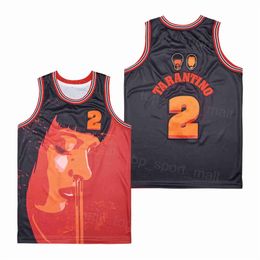 Movie Basketball Film 2 Pulp Fiction Jersey Tarantino 1994 Retro Hiphop High School Stitched Team Black Black voor sportfans Hiphop Embroidery College Top