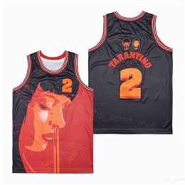 Movie Basketball Film 2 Pulp Fiction Jerseys Tarantino 1994 Retro Hiphop High School Stitched Team Black Black voor sportfans Hiphop Embroidery College Top