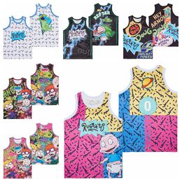 Filmbasketbalfilm The Rugrats Jersey 0 Nickelodeon 90s Reptar Reptar Regenerate Go Wild Big Baby Babies Pinky Records Airbrush Day All That 1949 Throwback helemaal gestikt