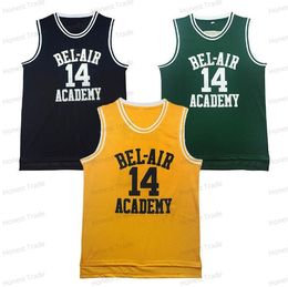 Película Baloncesto Jersey The Fresh Prince OF BEL AIR Academy 14 Will Smith 25 Carlton Banks Mens Jerseys Amarillo Verde