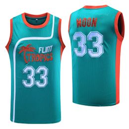 Filmbasketbaltruien Nieuw schip van US Jackie Moon 33 Basketball Jersey Flint Tropics Semi Pro Movie Men All gestikte S-3XL Hoge kwaliteit