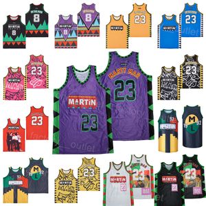 Filmbasketbal Martin Payne Jersey Im the Man 1992 90's tv -show 23 Marty Mar Lawrence Authentic Tribal Satin Show Time Whats Open Credits Black Wit Red Pink