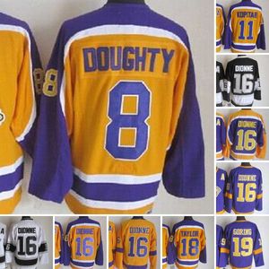 1967-1999 Film Retro CCM Hockey Jersey Broderie 16 Marcel Dionne 19 Butch Goring 11 Anze Kopitar 8 Drew Doughty 18 TAYLOR Vintage Jerseys