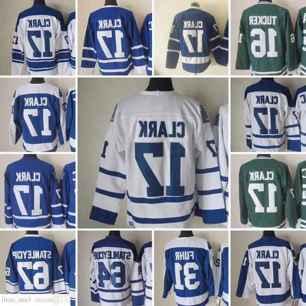 Película CCM Vintage Hockey sobre hielo 17 Wayne Simmonds Jerseys 16 Darcy Tucker 31 Grant Fuhr 64 Stanleycup Hombres Jersey bordado Blanco Azul Gr 76