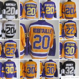 Película CCM Vintage Hockey sobre hielo''nHl'' 20 Luc Robitaille Jerseys cosidos 30 Rogatien Vachon 32 Jonathan Quick 23 Dustin Brown 22 WILLIAMS Jersey