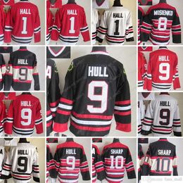 Film CCM Vintage ijshockey''nHl'' 9 Bobby Hull Jerseys Stitched 1 Glenn Hall 10 Patrick Sharp 8 Bill Mosienko 38 Ryan Hartman 61 Stanley Cup