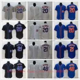 Movie College Baseball porte des maillots cousus 20 Petealonso 21Scherzer 48 Jacobdegrom slap tout nom de numéro cousu de la vente de sport respirant haute qualité