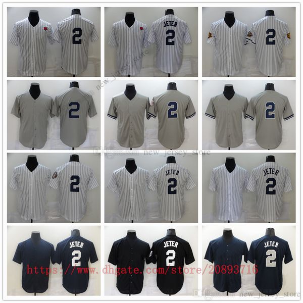 Movie College Baseball Wears Jerseys Stitched 2 DerekJeter Slap All Stitched Number Name Away Respirant Sport Vente Haute Qualité