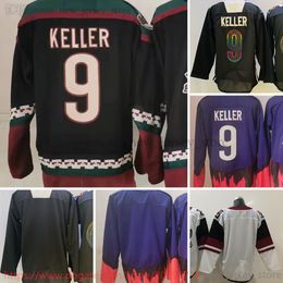 Film College Hockey sur glace porte des maillots cousus 9ClaytonKeller violet inverse rétro noir rouge blanc hommes femmes maillot jeunesse