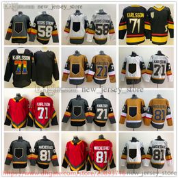 Movie College Ice Hockey Draagt ​​truien genaaid 71Williamkarlsson 58VEGASSTRONG 81JONATHANMARCHESSAULS 88NATESCHMIDT MANNEN Reverse Retro Blank Jersey