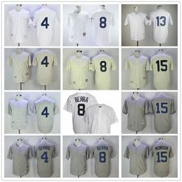 Película Camisetas de béisbol vintage Viste cosido 4 LouGehrig 8 YogiBerra 15 ThurmanMunson Todo cosido Transpirable Venta deportiva Jersey de alta calidad