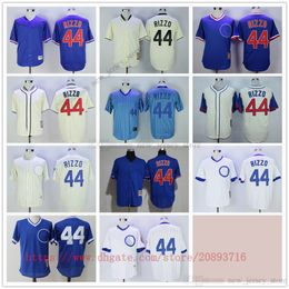 Film Vintage honkbalshirts draagt gestikt 44 AnthonyRizzo Alle gestikte naamnummer weg Ademende sportuitverkoop Hoge kwaliteit jersey