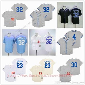 Film Vintage Baseball Jerseys porte cousu 32 SandyKoufax 23GIBSON tous les noms cousus numéro loin respirant Sport vente maillot de haute qualité