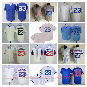 Film Vintage Baseball Jerseys porte cousu 23 RyneSandberg tous cousus nom numéro loin respirant Sport vente maillot de haute qualité