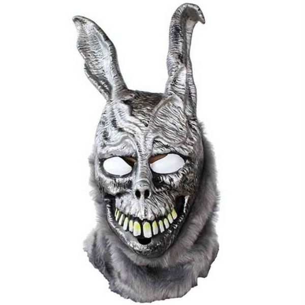 Película Donnie Darko Frank máscara de conejo malvado fiesta de Halloween accesorios de Cosplay máscara facial completa de látex L220711225x