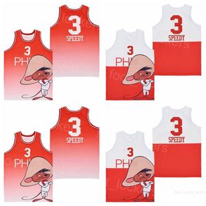 Movie Fade 3 Speedy Film Basketball Maillots Rétro Pour Les Fans De Sport Pull Pur Coton Rouge Blanc Violet Respirant Vintage HipHop College Broderie HipHop Chemise