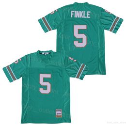 Película Fútbol 5 Ray Finkle Jersey Miami The Ace Ventura Jim Carrey Teal Green Color del equipo Todas las costuras Transpirable Universidad para fanáticos del deporte Tamaño universitario S-XXXL