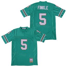 Movie Football 5 Ray Finkle Jersey The Ace Ventura Jim Carrey Teal Green Color Team College All Stechoted Breathable Pure Cotton High School Pullover for Sport Fans