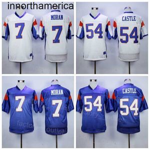 Film Football Blue Mountain State 7 Alex Moran Jersey Men College 54 Thad Castle Throwback All Stitched Team Violet Couleur Blanc Vintage HipHop Sports