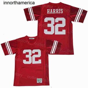 Filmvoetbal New Jersey High School 32 Franco Harris Jerseys allemaal genaaid hiphop voor sportfans Ademen Pure Cotton College Team kleur rood uniform