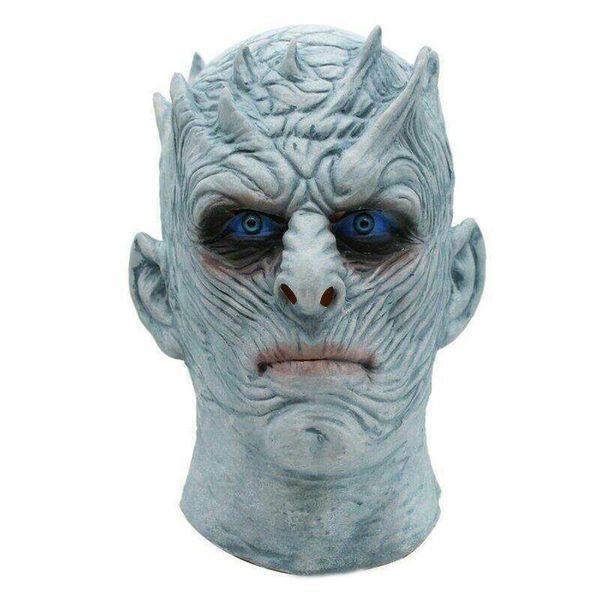 Juego de películas Tronos Night King Mask Halloween Realista Scary Cosplay Disfraz de látex Máscara de fiesta Adulto Zombie Props T200116250W