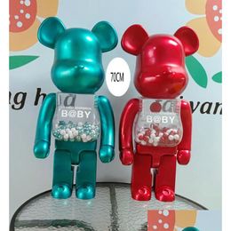 Jeux de films 1000% 70cm Bearbrick Evade Colle Figurines d'ours rouge et vert Jouet pour collectionneurs Art Work Modèle Décorations Enfants Cadeau Drop de Dh7Ld