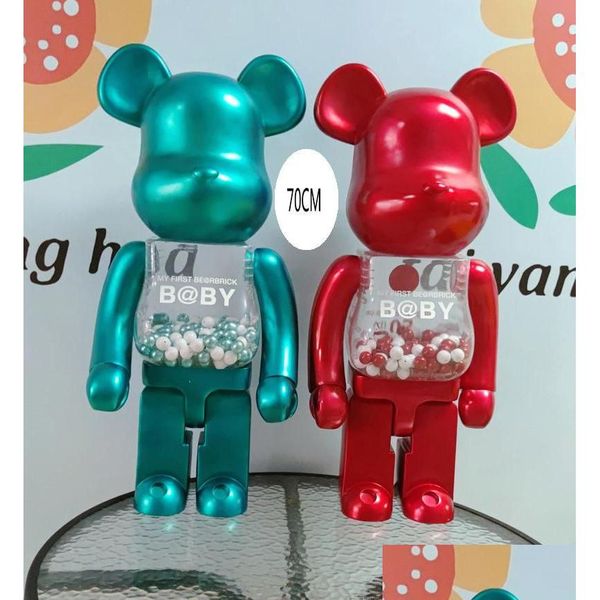 Jeux de films 1000% 70cm Bearbrick Evade Colle Figurines d'ours rouge et vert Jouet pour collectionneurs Art Work Modèle Décorations Enfants Cadeau Drop de Dh7Ld