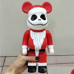 Filmspellen 400% 28 cm De Bearbrick Kerstman en Pompoen Prins Jack Beerfiguren Speelgoed voor verzamelaars Kunstwerk Model Dec251A Goede Dr Dh6F2