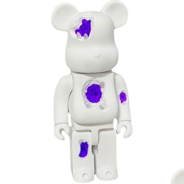 Jeux de films 400% Bearbrick La résine de l'érosion détruit les figurines de mode de l'ours en cristal Jouet pour les collectionneurs Berbrick Art Work Model Dec Dhzys