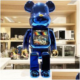 Jeux de films Bearbrick 28CmViolent Bear Building Blocks Galvanoplastie JSB Tendance Lumineuse Poupée Faite À La Main Boîte Aveugle Ornements Drop D Dhzs1