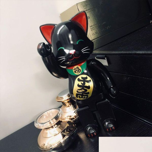 Jeux de films Bearbrick Violent Bear Block Black Lucky Cat Tendance Poupée Modèle fait à la main Ornements 400 (Cm Drop Livraison Jouets Cadeaux Action Dhfgv