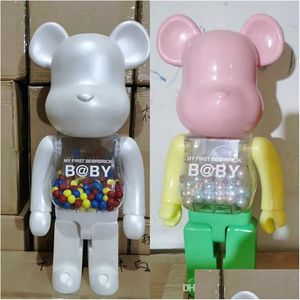 Jeux de films Best-seller 1000% 70 cm Bearbrick Evade Colle Rose Blanc et Bleu Ours Chiffres Jouet Pour Collectionneurs Art Travail Modèle Décoration Dhx8L