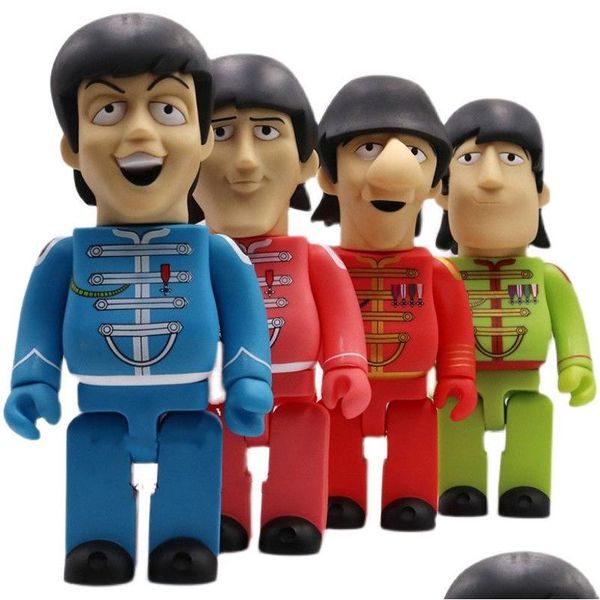 Juegos de películas New Stock Bearbrick Building Block Violencia Bear Beatles The Lonely Heart 4 Accesorios para muñecas Manija de juego de moda 400% 28 DHHHT