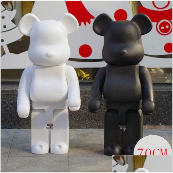 Movie Games Date 1000% 70Cm Bearbrick Evade Glue Black. Figurines d'ours blanc et rouge jouet pour collectionneurs modèle de travail d'art Berbrick De Dhu7M