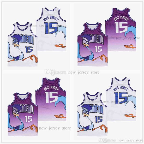 Film 15 # ROAD RUNNER SACRAMENTO BLANC Violet FADE JERSEY Custom DIY Design Stitched College Basketball Jerseys