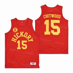 Película Escuela secundaria 15 Jimmy Chitwood Jersey Hickory Hoosiers Uniforme de baloncesto Universidad Retro Equipo Rojo Cosido Vintage Algodón puro Hip Hop
