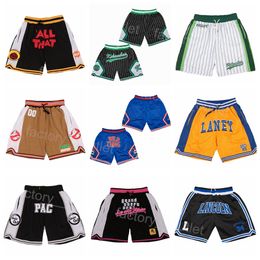 Film Just Don LANEY Basketball Shorts Elastische taille College Lincoln Kekambas PAC Wear Joggingbroek Zak Rits Trekkoord St Vincent St Mary Irish VICE CITY Pant