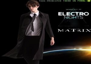 Movie Matrix Mismo artículo Rompevientos Abrigo clásico Abrigo hasta el tobillo Hombres Primavera Otoño Chaqueta larga Gabardina de estilo europeo Negro4806771