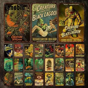 Classic Movie Poster Tin Signs Creature From The Black Lagoon Tin Sign Monster Thriller Suspense Movie Painting Vintage Plaque for Bar Pub Home Decor size 30x20 w01