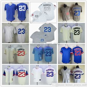 Film Mitchell et Ness Baseball Jersey Vintage 23 Ryne Sandberg Jersey Cousu Respirant Sport Vente Haute Qualité Rétro Homme Blanc 1988